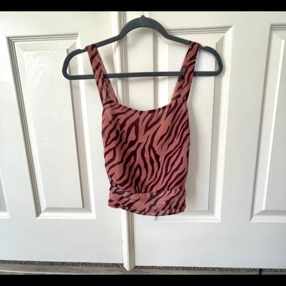 ASTR cross back zebra  animal print tank top - Picture 1 of 13